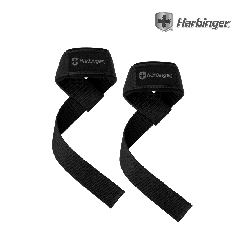 【Harbinger】#21300 黑色 重訓拉力帶/抓舉助力帶 Padded Cotton Lifting Straps Black（總代理公司貨）